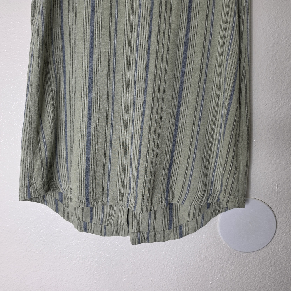Cloth & Stone Striped Linen Blend Shift Dress Green And Blue Size S - Picture 7 of 12